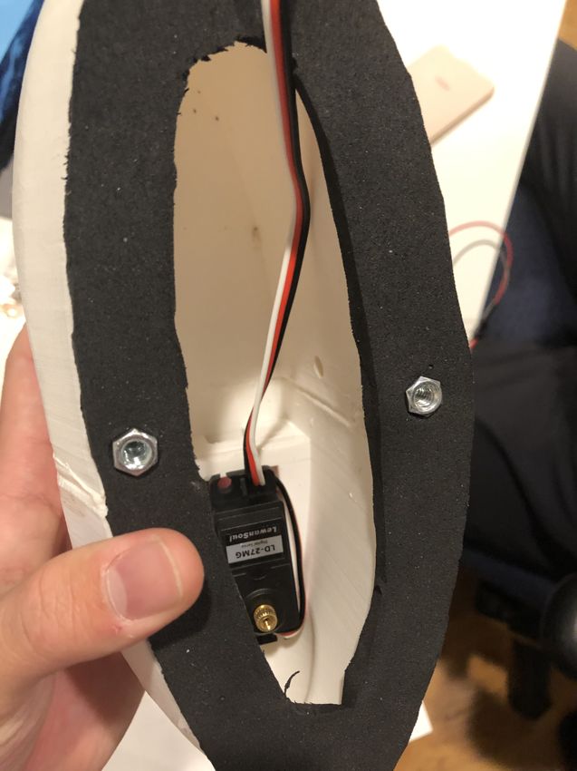 Internal cavity with servo and wiring