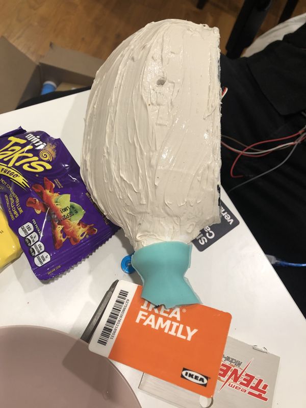 Body with white waterproof coating