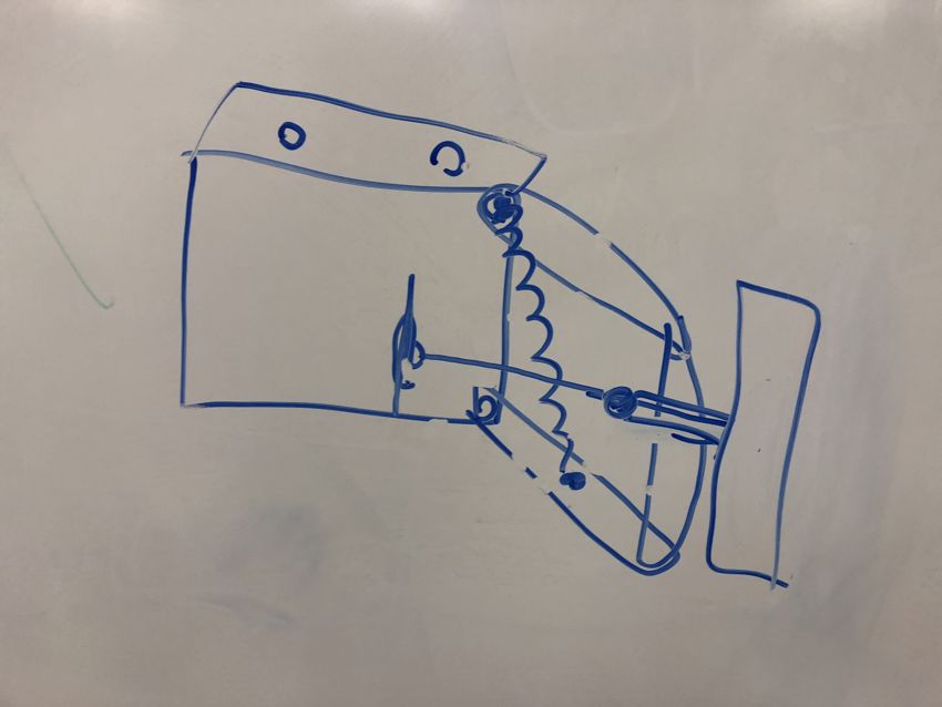 Hand sketch of the suspension linkage geometry