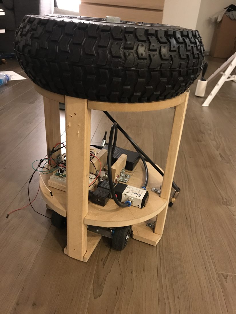 Cart redesigned to push directly against the ground