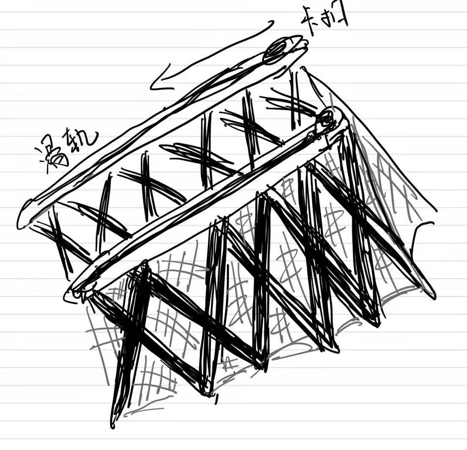 Sketch of the sliding rail and catch mechanism